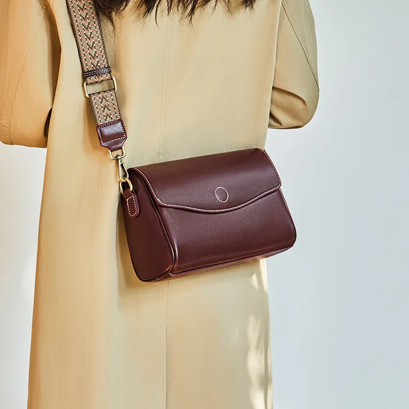 CNNCOO Synthetic Leather Small Square Crossbody Bag Women's Burgundy-4