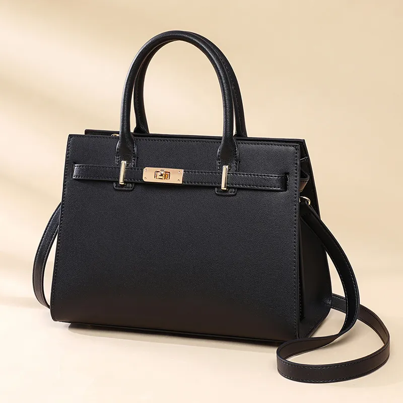 CNNCOO Cow Leather Shoulder Bag, Handbag Women's Maroon/Black-8