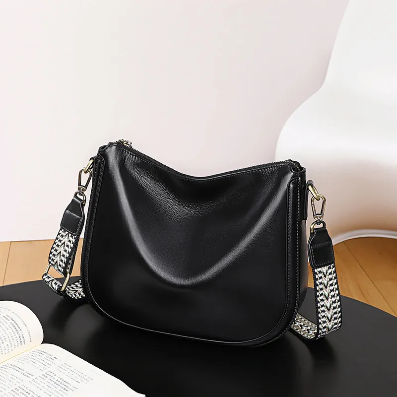 CNNCOO Cow Leather Crossbody Bag Women's Wine Coffee/Black-1