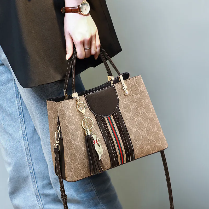 CNNCOO Synthetic Leather One Shoulder Handbag Regular Women's Coffee Brown-1