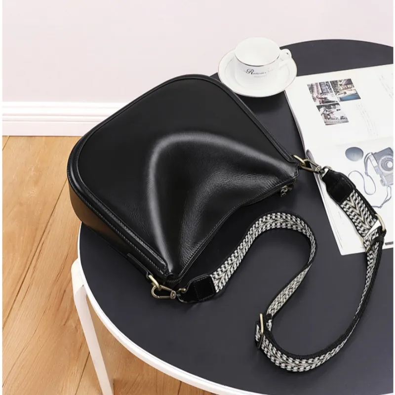 CNNCOO Cow Leather Crossbody Bag Women's Wine Coffee/Black-4