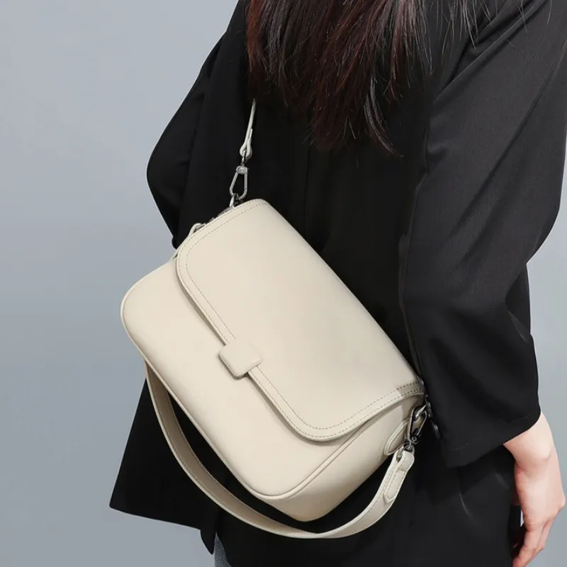 CNNCOO Cow Leather With Synthetic Leather Messenger Bag, Shoulder Bag Women's Multicolor-8