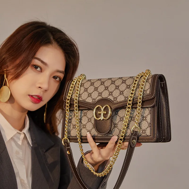 CNNCOO PVC Small Square Bag Shoulder Bag, Crossbody Bag Women's Coffee-1