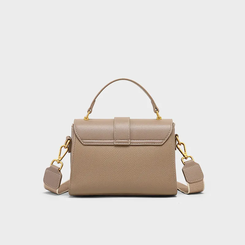CNNCOO Cow Leather One Shoulder Handbag Women's Elephant Gray-4
