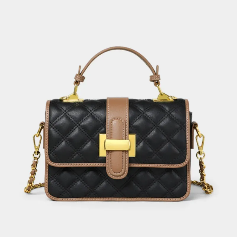 CNNCOO Cow Leather Shoulder Bag, Crossbody Bag, Handbag Regular Women's Ecru/Black/Extreme Night Black-8