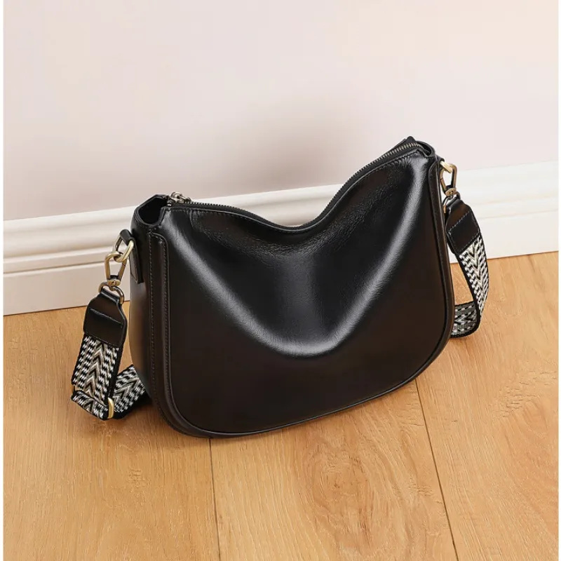 CNNCOO Cow Leather Crossbody Bag Women's Wine Coffee/Black-5