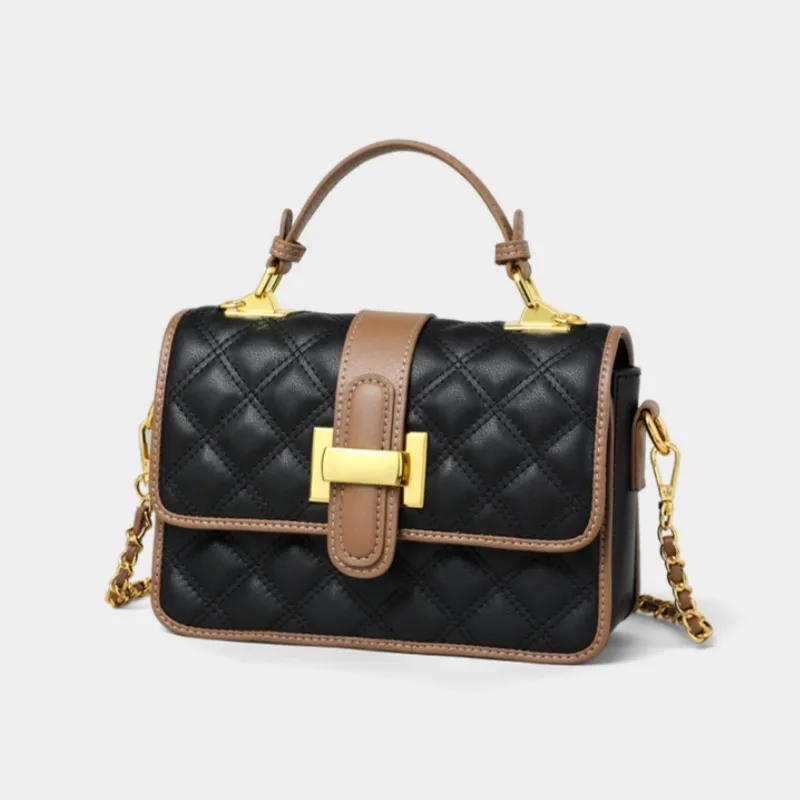 CNNCOO Cow Leather Shoulder Bag, Crossbody Bag, Handbag Regular Women's Ecru/Black/Extreme Night Black-9
