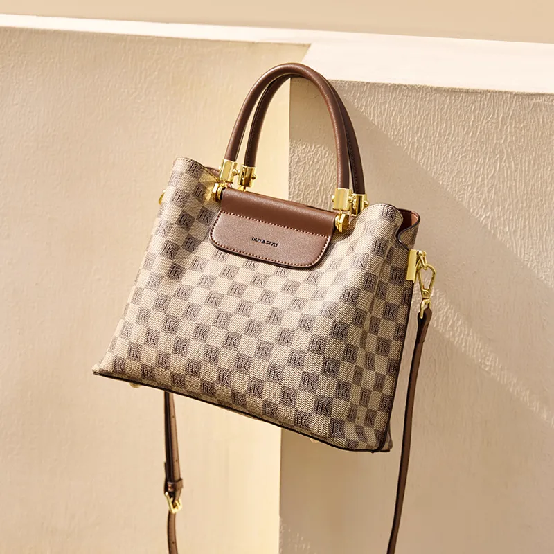 CNNCOO PVC Handbag Women's Khaki/Beige Yellow-4