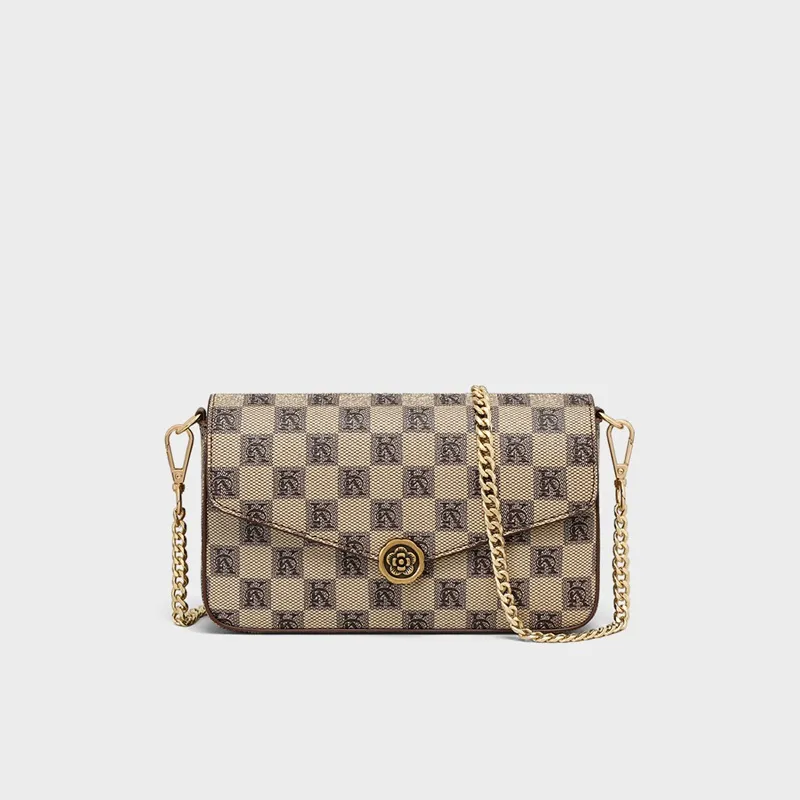 CNNCOO Synthetic Leather Envelope Bag, Shoulder Bag, Crossbody Bag Women's Khaki-2