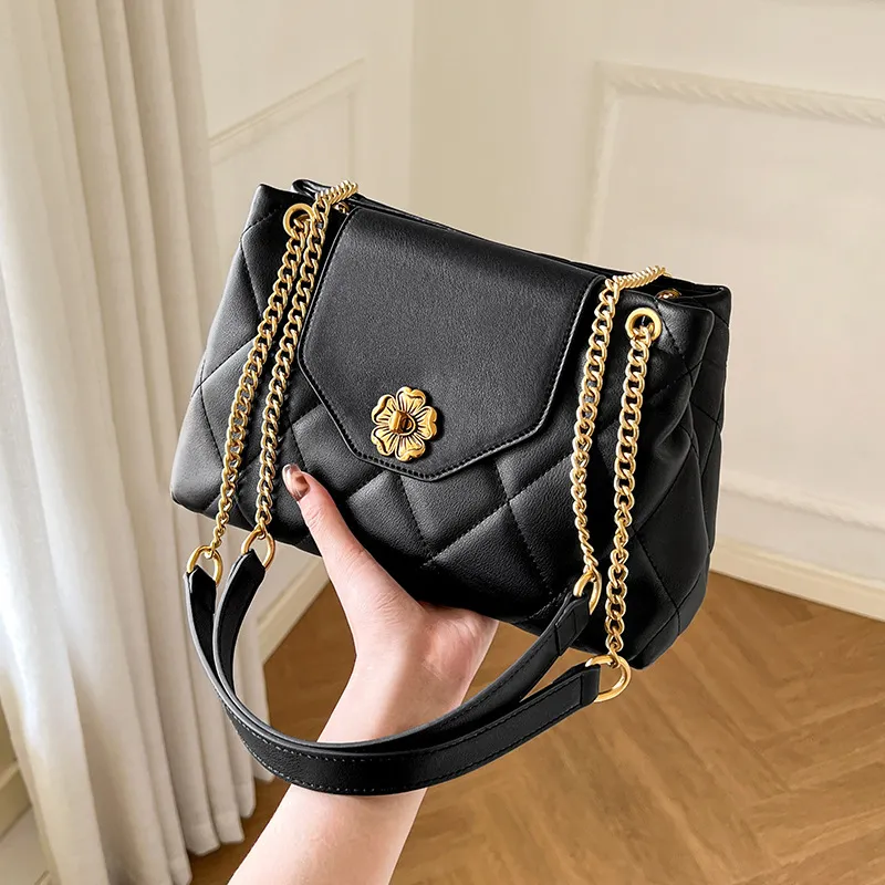 CNNCOO Synthetic Leather Shoulder Bag Regular Women's Midnight Black/Ecru-3