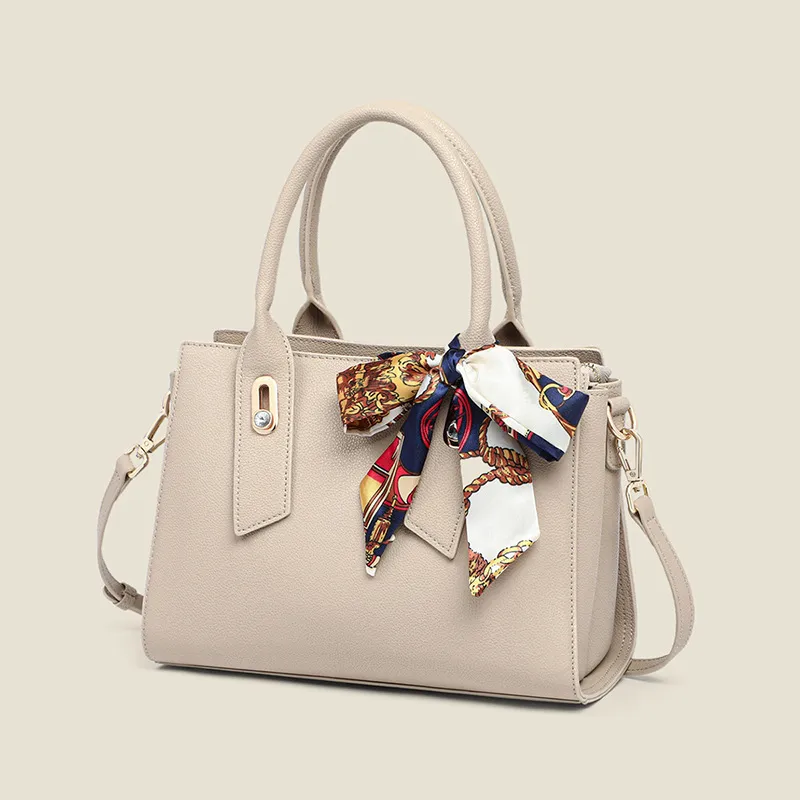CNNCOO Cow Leather Shoulder Bag, Crossbody Bag, Handbag Regular Women's Creamy Apricot-2