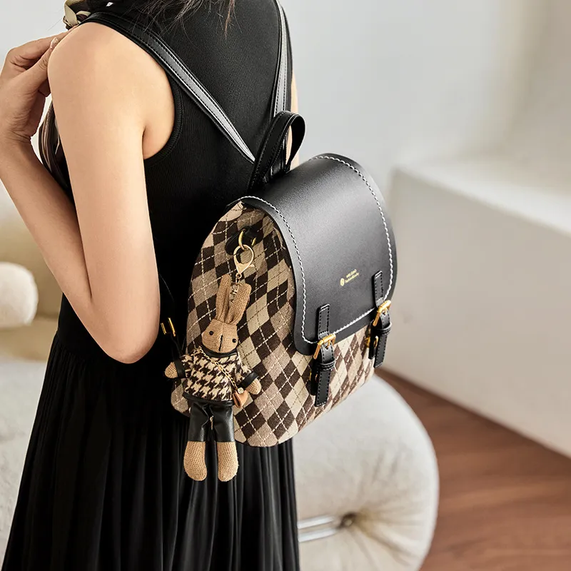 CNNCOO Fabric Backpack Women's Midnight Black-1