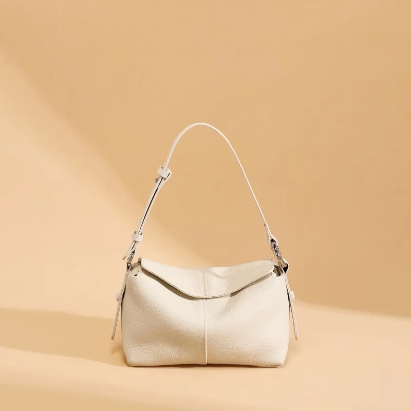 CNNCOO Cow Leather Pillow Bag, Crossbody Bag, Shoulder Bag Regular Women's Milk Tea/Brown/Milkshake White-15