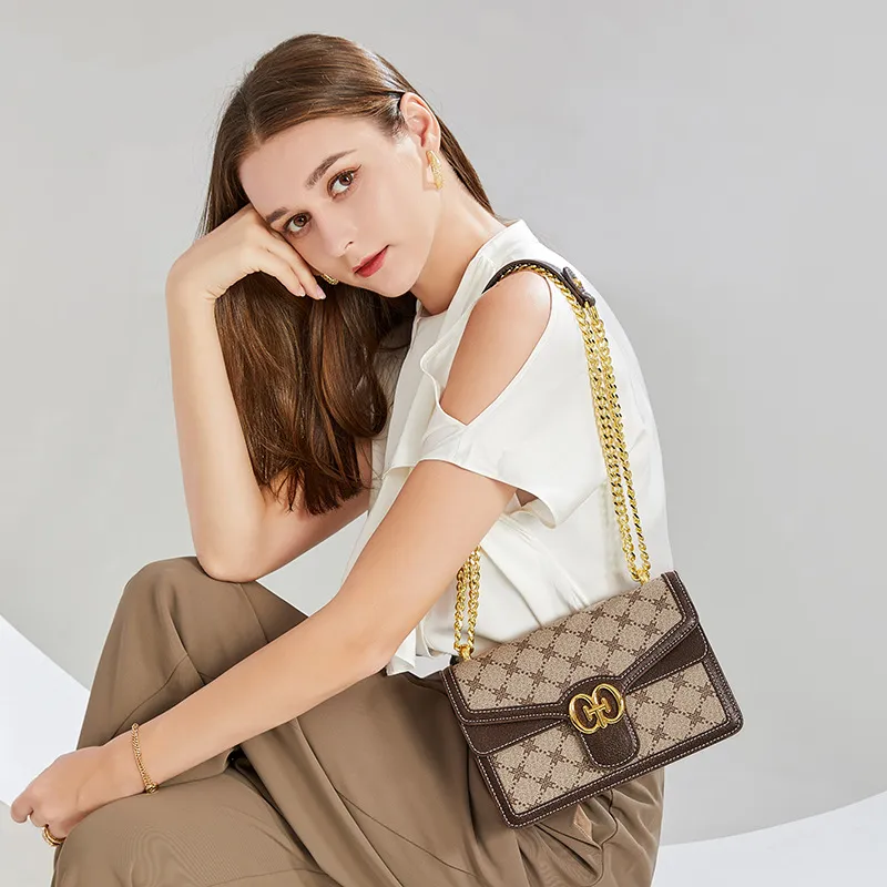 CNNCOO PVC Crossbody Bag, Shoulder Bag Women's Khaki-1