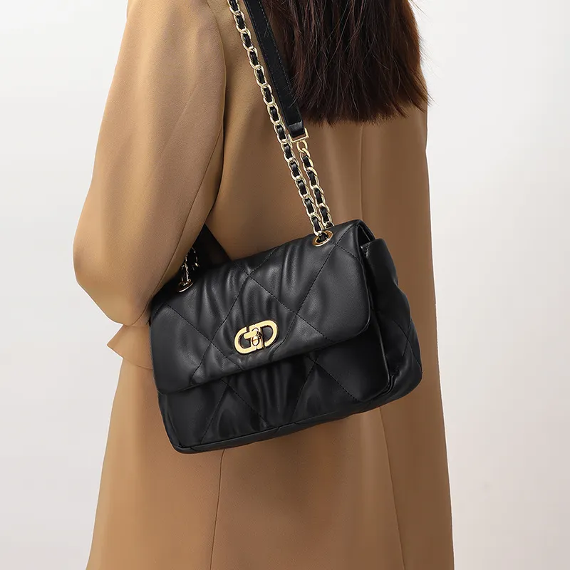 CNNCOO Synthetic Leather Shoulder Bag Women's Black-5