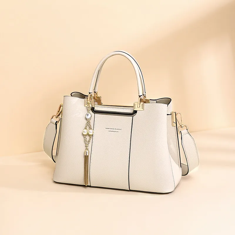 CNNCOO Cow Leather Handbag Women's Blue/Ecru-7