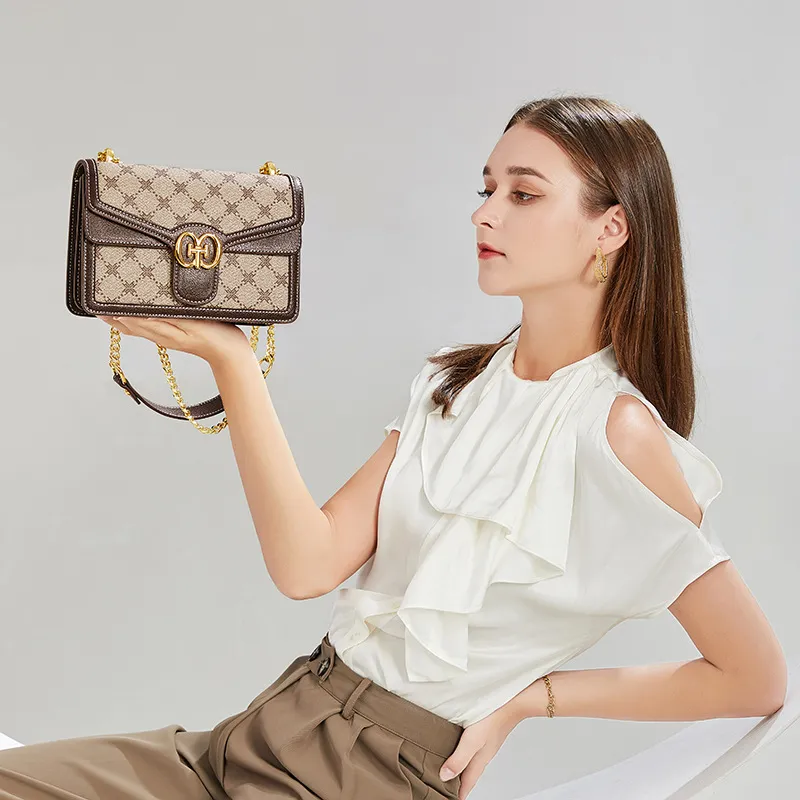CNNCOO PVC Crossbody Bag, Shoulder Bag Women's Khaki-2