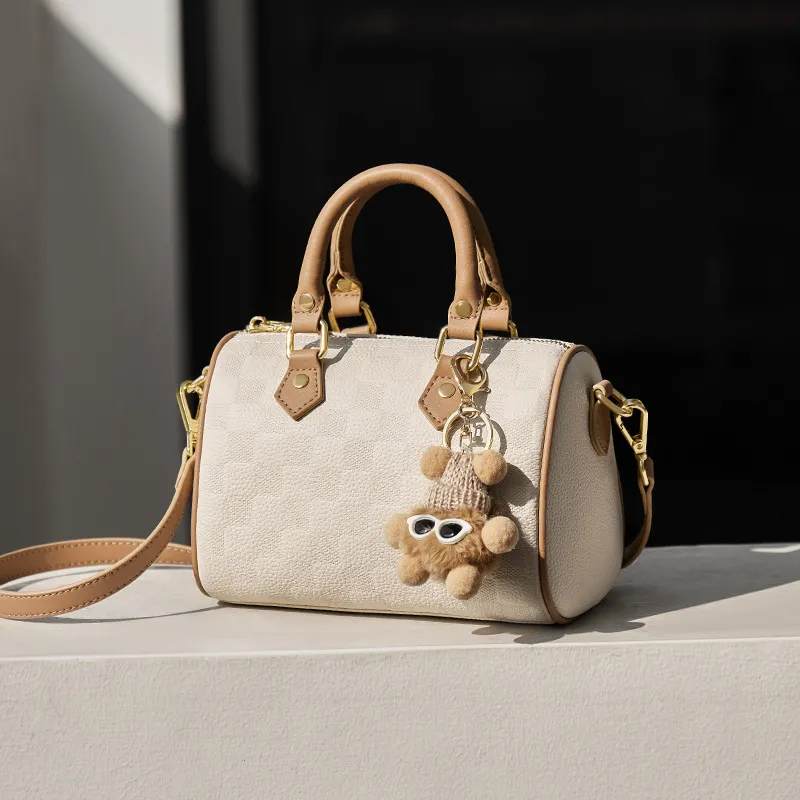 CNNCOO Cow Leather Boston Bag, Shoulder Bag, Crossbody Bag, Handbag Regular Women's Multicolor-5