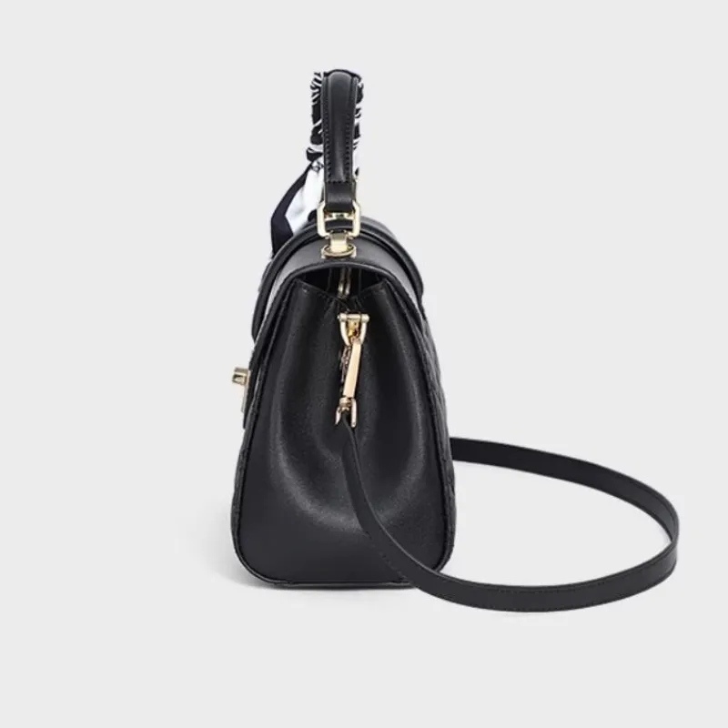 CNNCOO Cow Leather Handbag Women's Apricot/Black-9