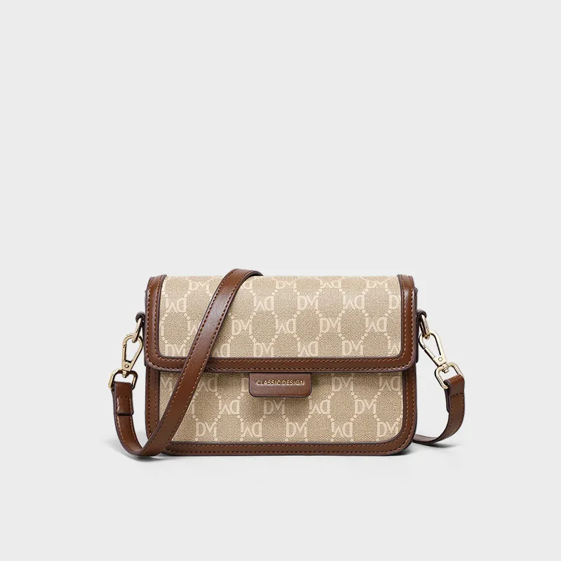 CNNCOO Synthetic Leather Small Square Bag, Crossbody Bag, Shoulder Bag Regular Women's Coffee Brown-3