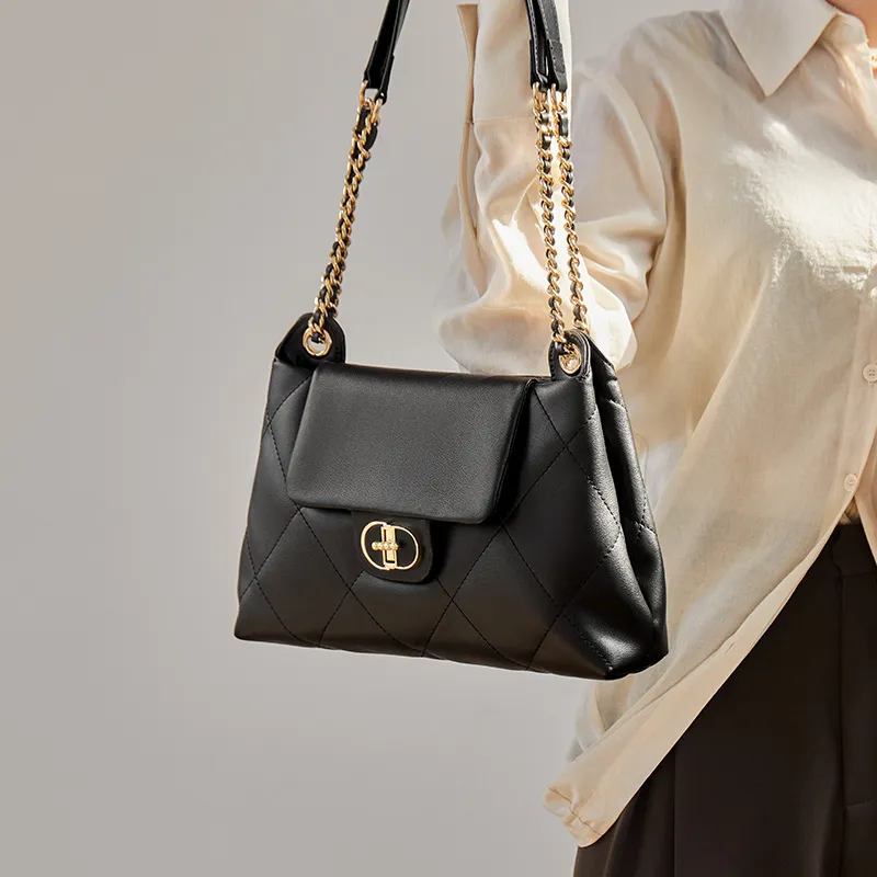 CNNCOO Synthetic Leather Shoulder Bag Women's Midnight Black-2