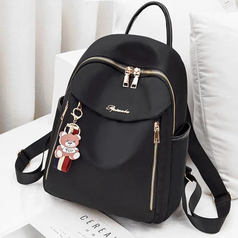 CNNCOO Fabric Backpack Regular Women's Black-1