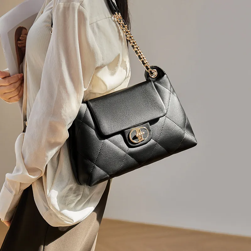CNNCOO Synthetic Leather Shoulder Bag Women's Midnight Black-1