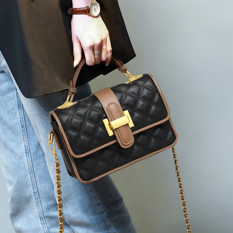 CNNCOO Cow Leather Shoulder Bag, Crossbody Bag, Handbag Regular Women's Ecru/Black/Extreme Night Black-7