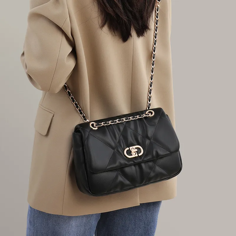 CNNCOO Synthetic Leather Shoulder Bag Women's Black-4