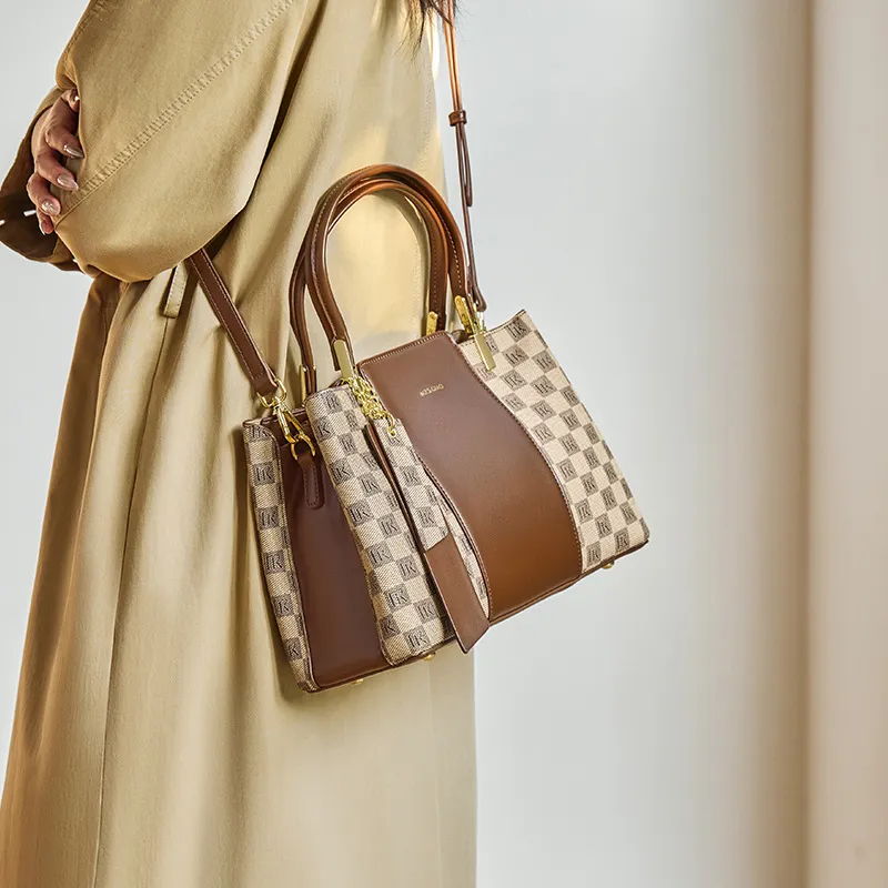 CNNCOO PVC Tote Handbag Women's Khaki-2