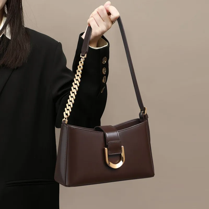 CNNCOO Cow Leather Shoulder Bag Women's Wine Coffee-1