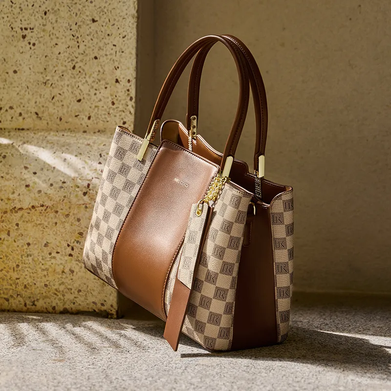 CNNCOO PVC Tote Handbag Women's Khaki-5