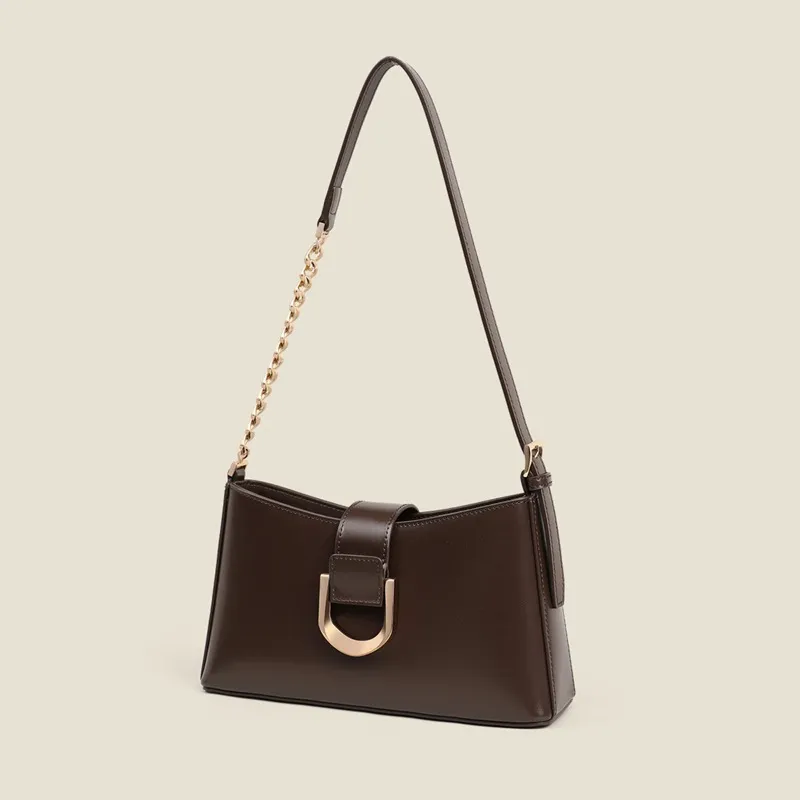 CNNCOO Cow Leather Shoulder Bag Women's Wine Coffee-2