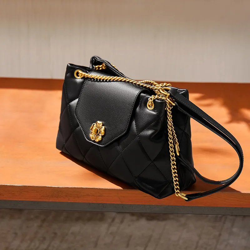 CNNCOO Synthetic Leather Shoulder Bag Regular Women's Midnight Black/Ecru-4