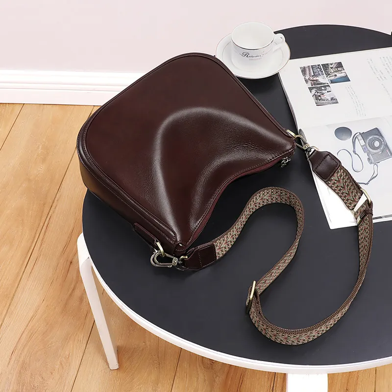 CNNCOO Cow Leather Crossbody Bag Women's Wine Coffee/Black-9