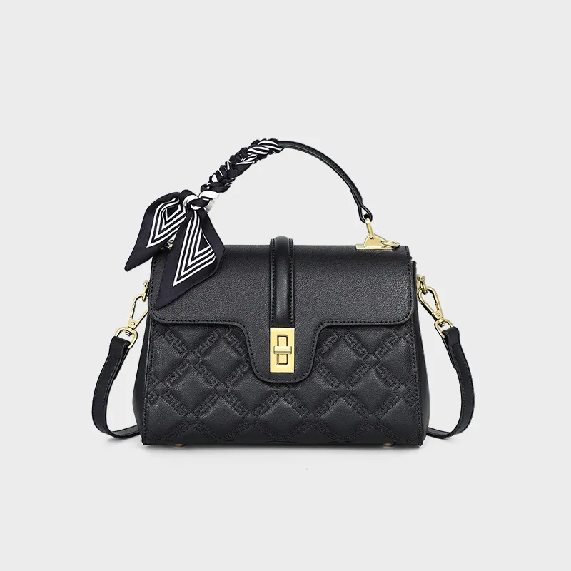 CNNCOO Cow Leather Handbag Women's Apricot/Black-7