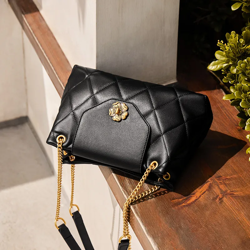 CNNCOO Synthetic Leather Shoulder Bag Regular Women's Midnight Black/Ecru-5