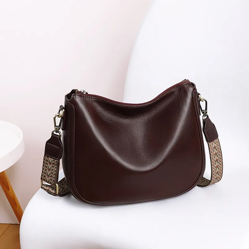 CNNCOO Cow Leather Crossbody Bag Women's Wine Coffee/Black-10