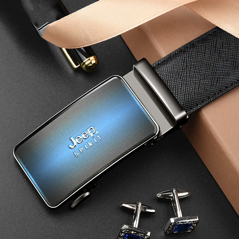 JEEP SPIRIT Luxurious Elegant Business Premium Automatic Buckle Leather Belts Men's Width 3.4cm-1