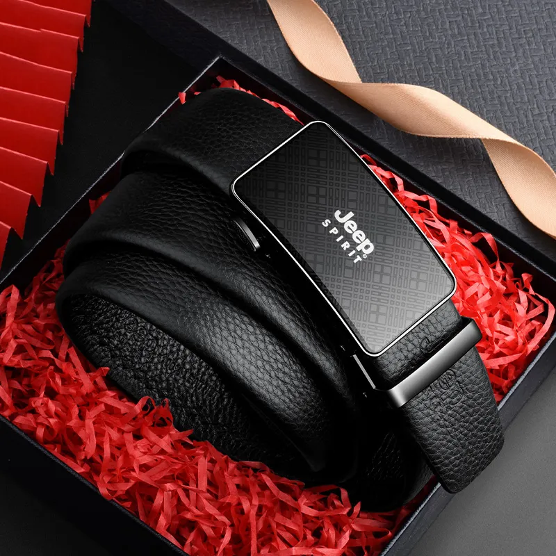 JEEP SPIRIT Youth Business Automatic Buckle Leather Belts Men's Width  3.5cm-6