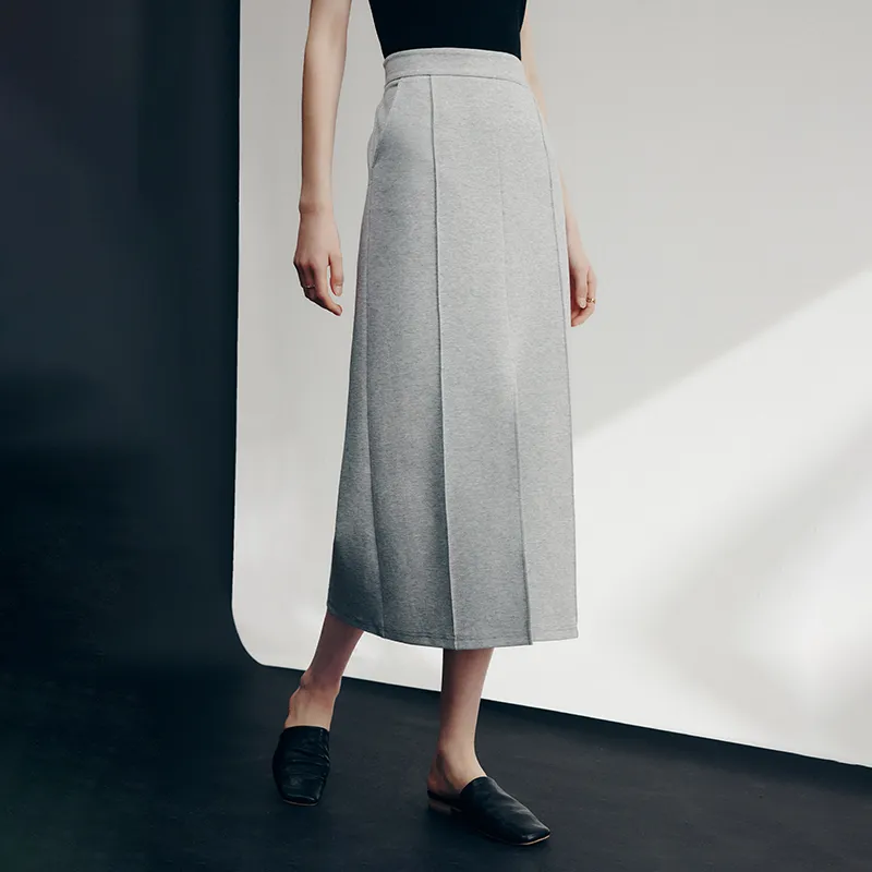 Famanxuan Casual Long Skirt Women's Premium Gray-2