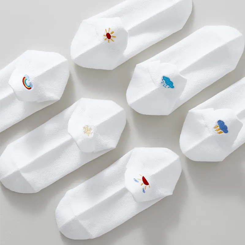 H-YXIANG No-Show Socks Women's 6 Pack White-4