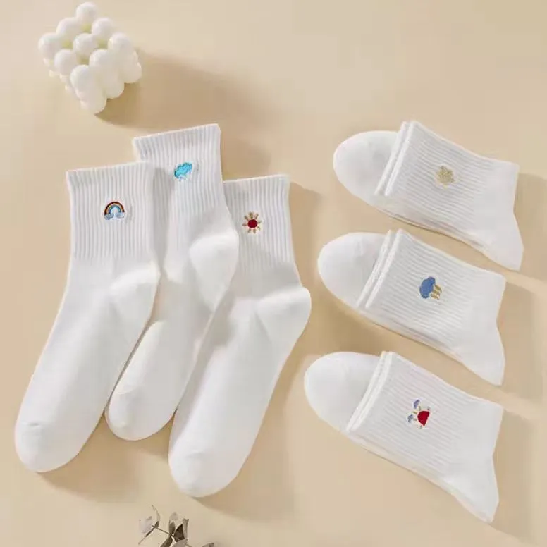 H YXIANG Mid Calf Socks Women's 6 Pack-11
