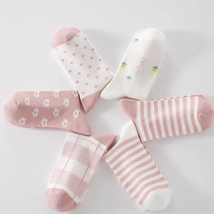 H YXIANG Mid Calf Socks Women's 6 Pack-6