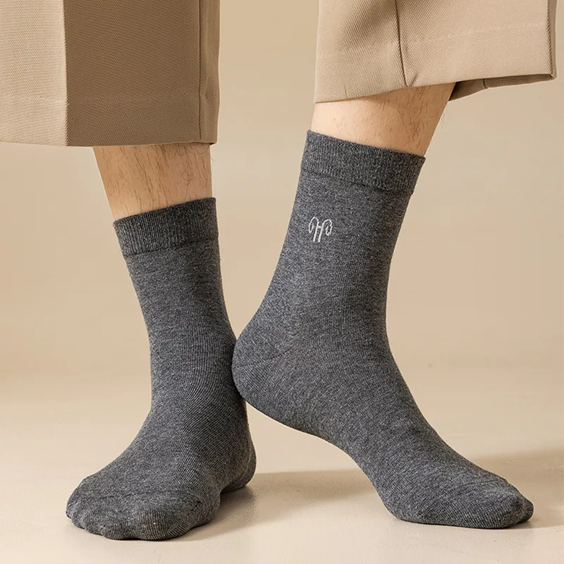 H YXIANG Mid Calf Socks Men's 6 Pack-1