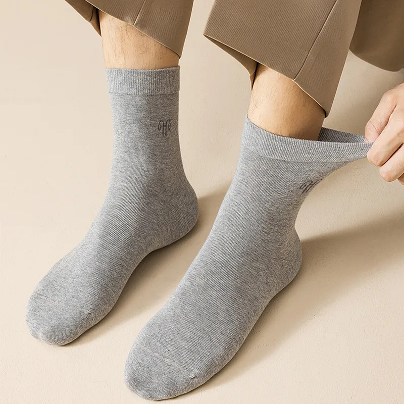 H YXIANG Mid Calf Socks Men's 6 Pack-3