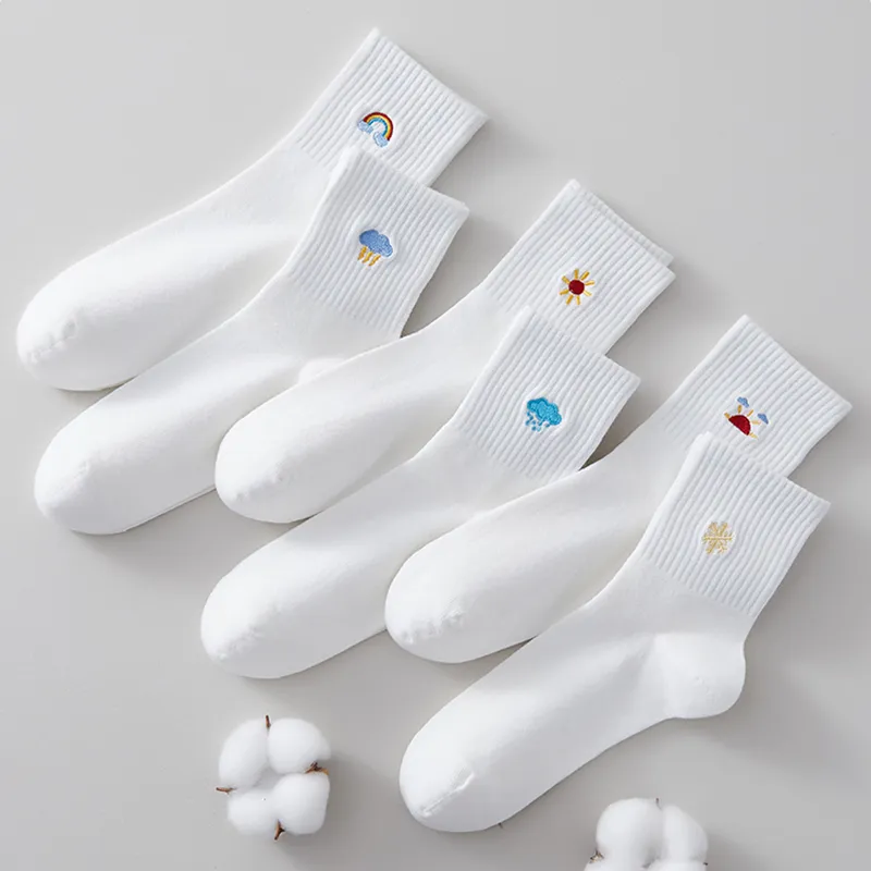 H-YXIANG No-Show Socks Women's 6 Pack White-9