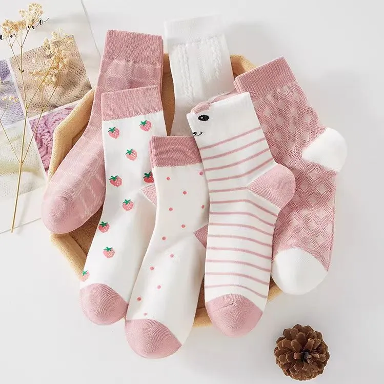 H YXIANG Mid Calf Socks Women's 6 Pack-2