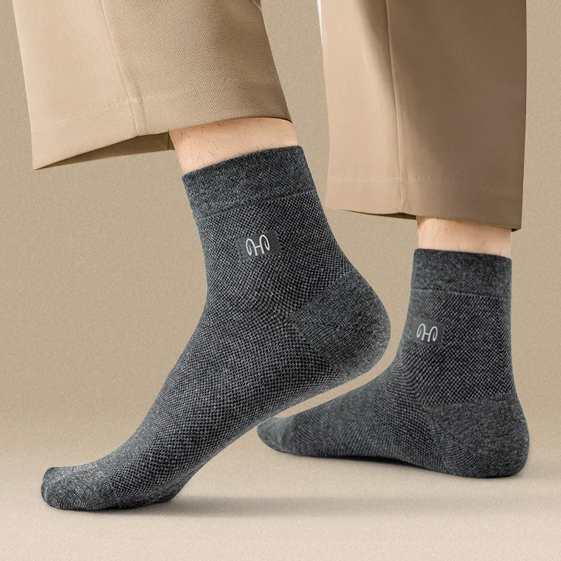 H YXIANG Mid Calf Socks Men's 6 Pack-1