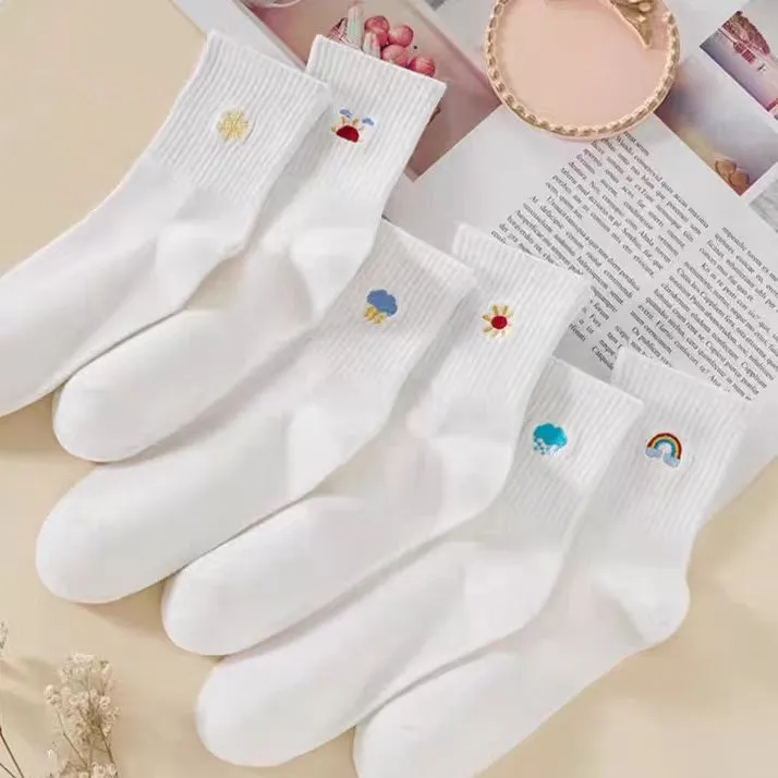 H YXIANG Mid Calf Socks Women's 6 Pack-8